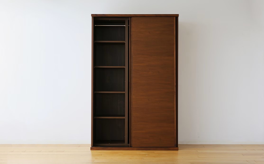 LECCE レッチェ 120 ワードローブ ウォルナット 【 10年保証 】 天然木 収納 ハンガー クローゼット 家具 収納家具 洋服収納 洋服ラック 洋服タンス クローゼット コートハンガー ハンガーラック