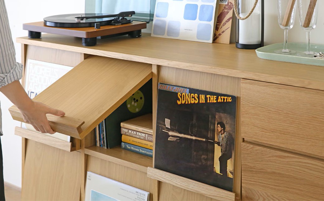 LECCE レッチェ 105マガジンレコードラック オーク 【10年保証】 ナチュラルモダン 家具