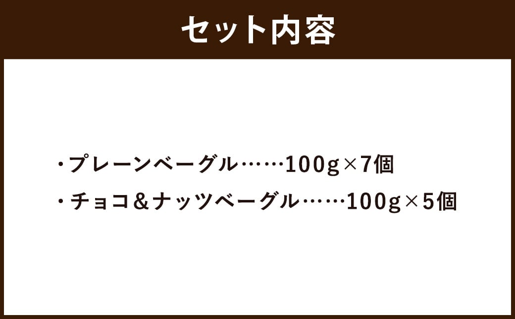 プレーンベーグル・チョコ＆ナッツベーグル 計12個 セット ベーグル 冷凍