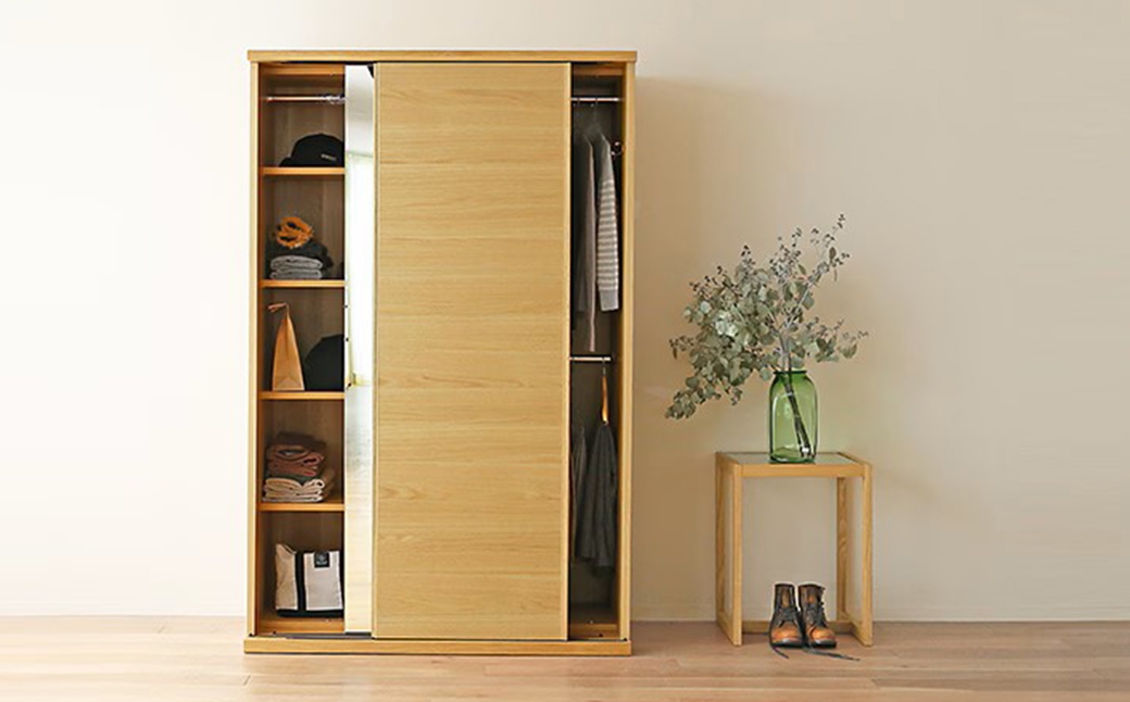 LECCE レッチェ 120 ワードローブ オーク 【 10年保証 】 天然木 収納 ハンガー クローゼット 家具 収納家具 洋服収納 洋服ラック 洋服タンス クローゼット コートハンガー ハンガーラック