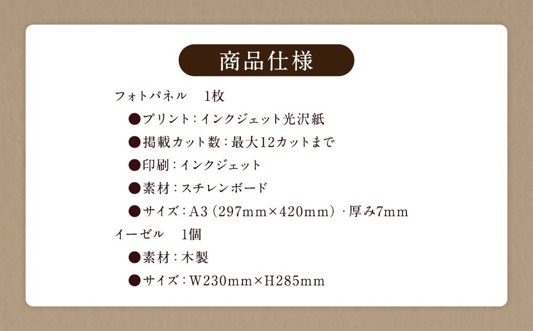 飾れるデザインフォトパネル【A3】イーゼル付Z5 写真 フォト 印刷 デザイン パネル