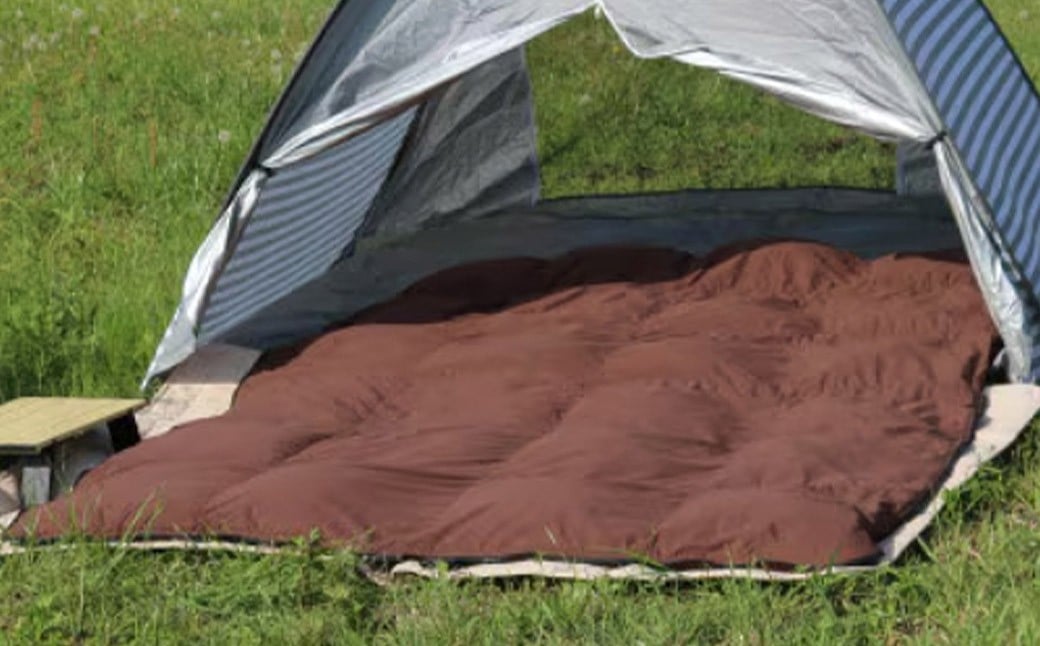 【 シュラフ （ 寝袋 ） × ダウンケット × ボルスタークッション 】 3WAY 寝袋 ダウン85%  0.5kg 使用 収納ケース付き キャンプ アウトドア 防災 オールシーズン 薄手タイプ お昼寝 福岡県 筑後市