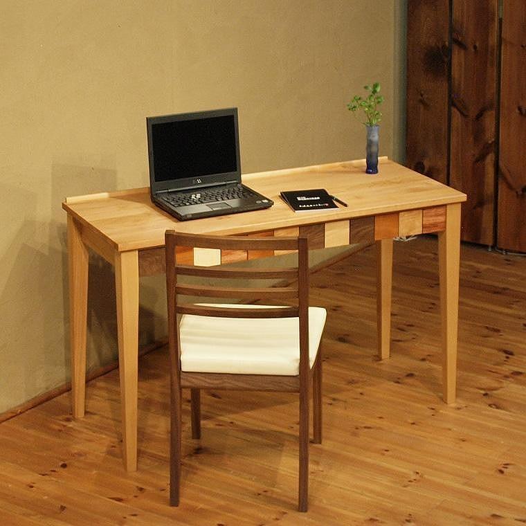 クラフトデスク　PICASSO-al　無垢　リモート　パソコン　120×50×70cm　WAプラス 大川家具 福岡県 大川市