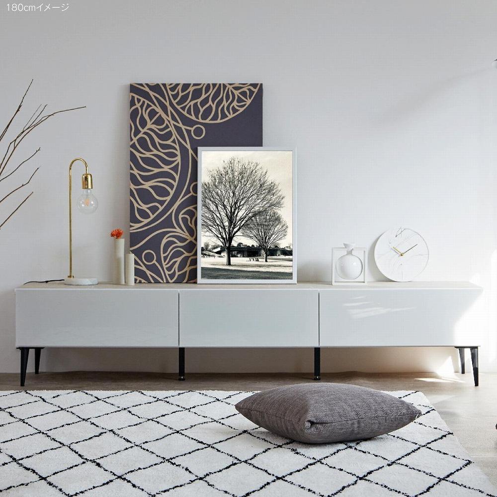 テレビボード 200cm ローボードタイプ リスボン：ホワイト【モーブル】【大川家具】