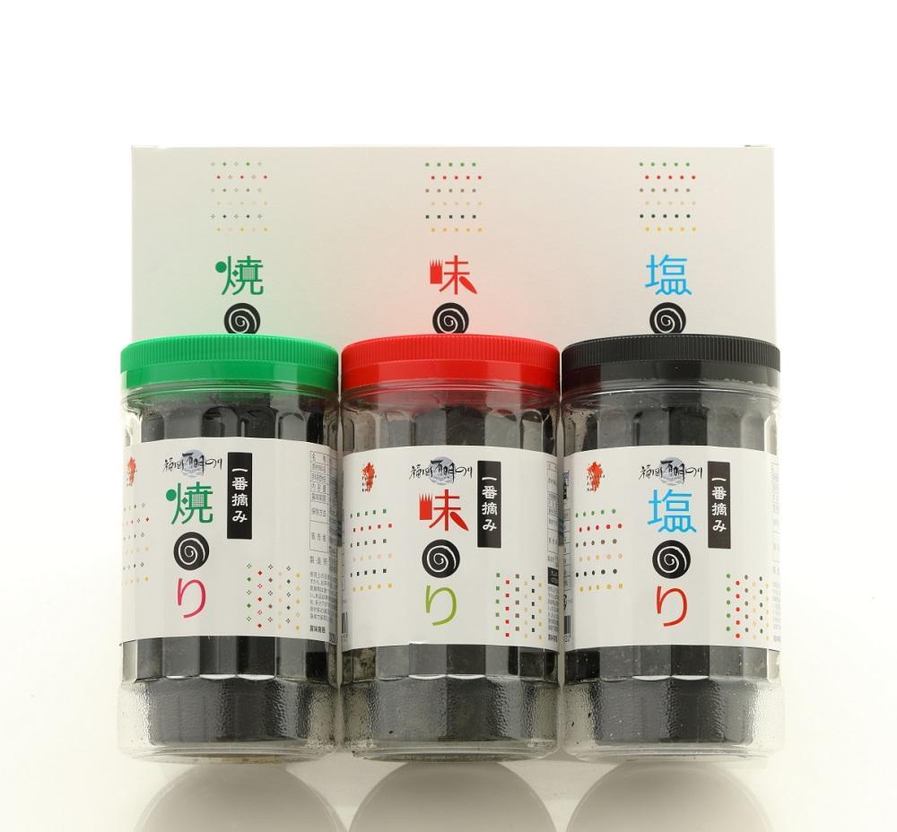 一番摘み 福岡有明のり9本！！ ボトル入「味のり」「塩のり」「焼のり」詰合せ