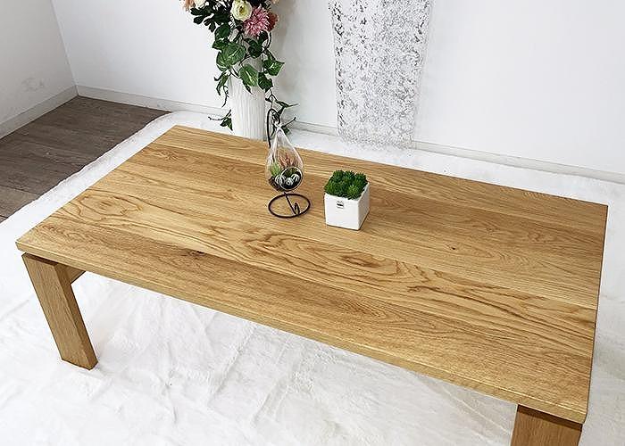 大川家具 エクボ 120cm センターテーブル リビングテーブル 天然木オーク(ナラ) 野中木工所