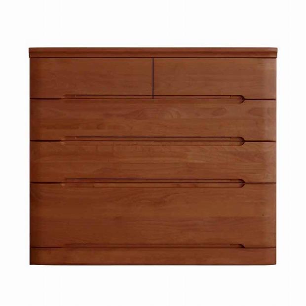 チェスト タンス 幅102 4段 奥行44 ニレ材 ブラウン色 プラム 桐たんす 箪笥 婚礼家具 衣類収納 大川家具【丸田木工】