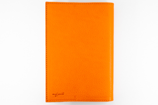 レザーブックカバー四六判サイズ（フリーモデル）【オレンジシュリンク】
