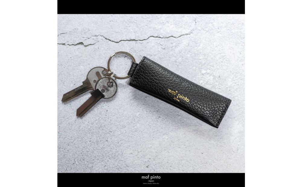 maf pinto (マフ ピント) キーリング キーホルダー 小銭入れ付き ミニ財布 ブラック ADRIA LINE レザー 本革 日本製