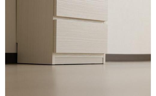 【洗面所などの限られた空間に便利】薄型チェスト 45cm幅5段 (ホワイト木目)