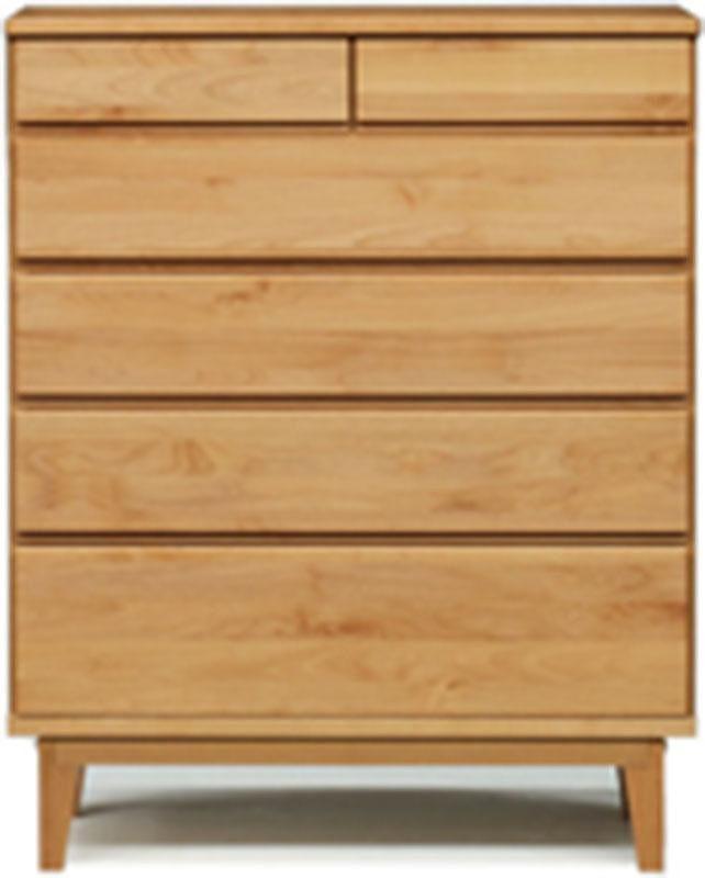 【幅90.3 奥行44.5 高さ112.1】モニカ90センチ幅5段ハイチェスト（脚組立込み）