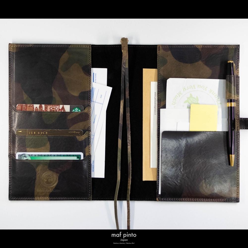 maf pinto (マフ ピント) レザー手帳カバー B6 カモフラージュ ダーク 本革 日本製