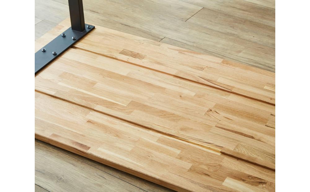 【大川家具】無垢材 ダイニングテーブル (棚付き) 食卓テーブル 4人掛け 幅1800mm 奥行800mm ホワイトオーク 天然木 国産 日本製 鉄脚 開梱設置便 高級感 インダストリアル【設置付き】