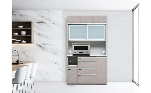 (ムラミグレー)【開梱設置】オッド キッチンボード 幅130cm 上置き付 耐震 引き戸 食器棚 オープンボード 完成品 カップボード ダイニングボード 130幅 大川家具