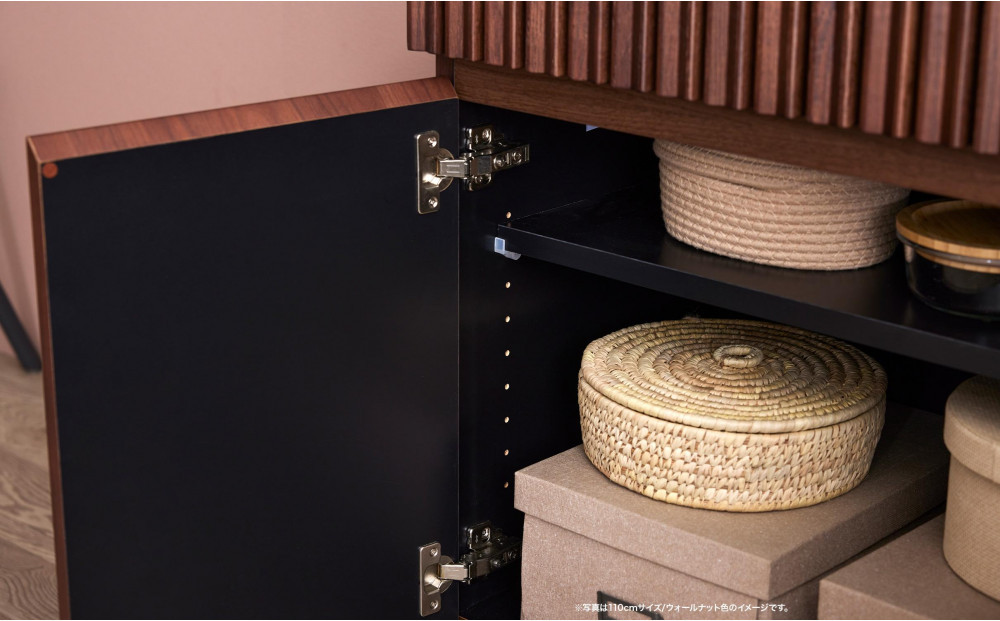 キャビネット 110cm サイドボード ルーク2 ＜ウォールナット＞【モーブル／大川家具】