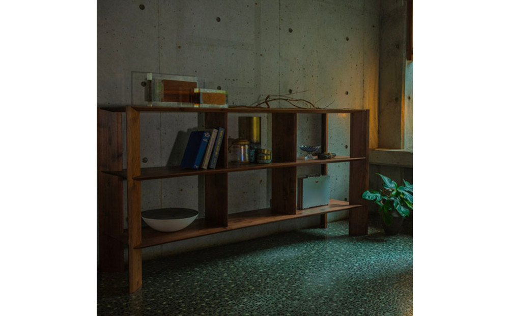 【開梱設置】MARUSHO bow ローシェルフ 幅174cm オーディオラック レコード 収納棚 オープンラック パーティション 飾り棚 丸庄 大川家具 日本製 木製家具 ウッド ウォールナット 完成品 デザイナーズ おしゃれ