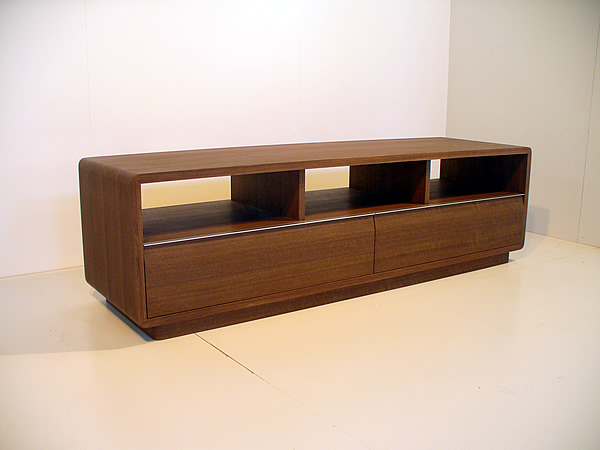 【ROUND テレビボード　ウォールナット153cm】ウォールナット材ツキ板　オイルフィニッシュ 家具 テレビ台 テレビボード TVボード AVボード 棚 リビングボード サイドボード ローボード MUFactory