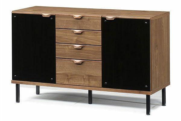 【幅117.7 奥行46 高さ72.8】シモン118サイドボード（ウォールナット）