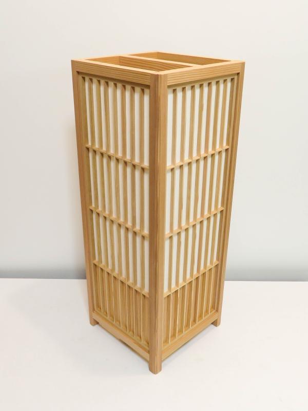 組子行灯「極」 LLサイズ 楮和紙無地 国産杉突板（腰板）デザイン