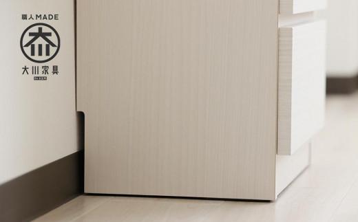 【洗面所などの限られた空間に便利】薄型チェスト 45cm幅4段 (ホワイト木目)