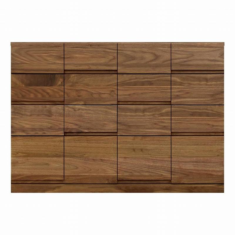 チェスト タンス 幅118 4段 奥行44 ウォールナット 無垢 桐たんす 箪笥 婚礼 衣類収納 大川家具 丸田木工 ココ