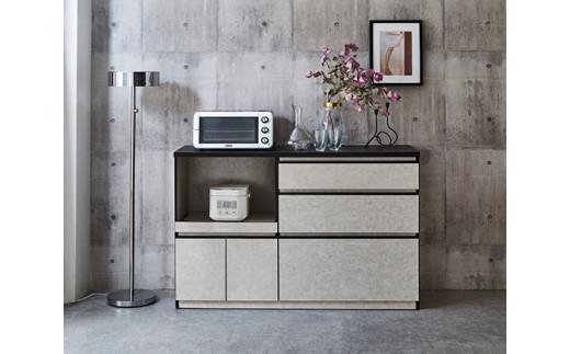 【開梱設置】キッチンカウンター レンジ台 アンサンブル 幅139.1 ストーンホワイト