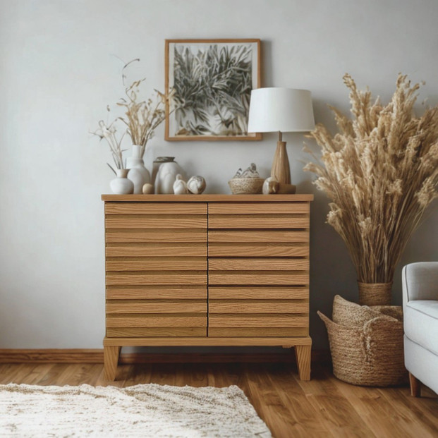 大川家具 幅80cm サイドボード -saison-セゾン【レッドオーク】