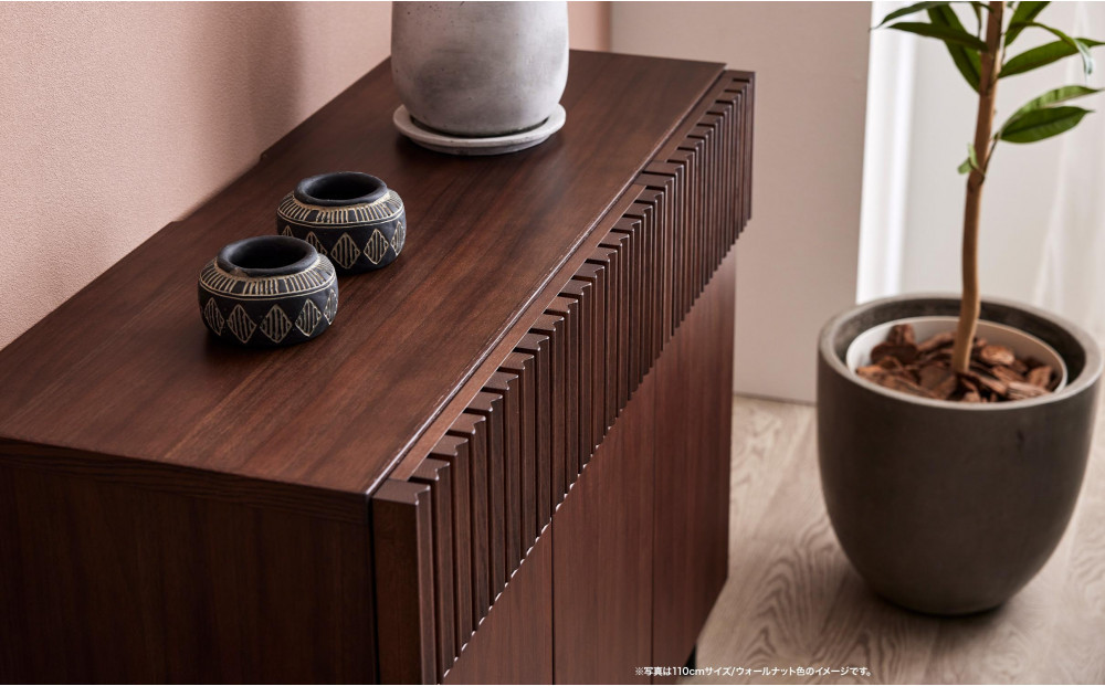 キャビネット 110cm サイドボード ルーク2 ＜ウォールナット＞【モーブル／大川家具】