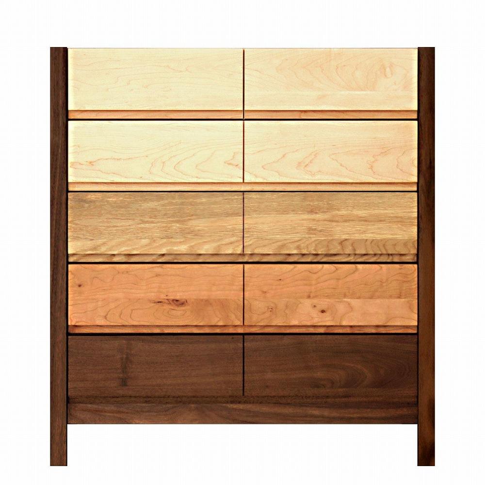 チェスト タンス 幅92 5段 奥行44 MIX 無垢 桐たんす 箪笥 脚付き 木製 婚礼 衣類収納 大川家具 丸田木工 シーズ