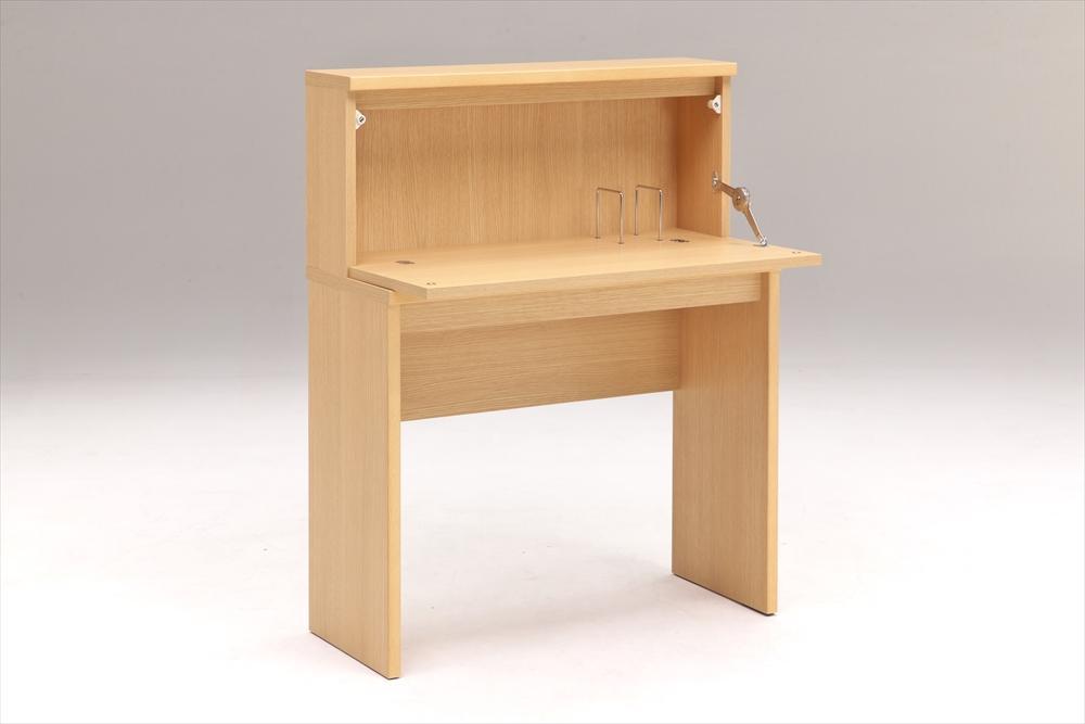 ＜天板が折りたためて省スペースで有効利用できるデスク＞ライテングデスク85／ナチュラル／机／大川家具
