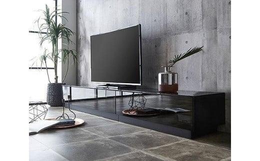 【開梱設置】テレビ台 ルーチェ ガラスタイプ 幅210-240cm TV ブラック 黒 テレビボード TV台 TVボード ローボード 家具