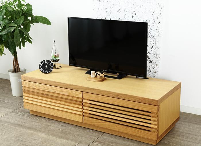 大川家具 ジャギー120TVボード左引出し オーク(ナラ) 台輪