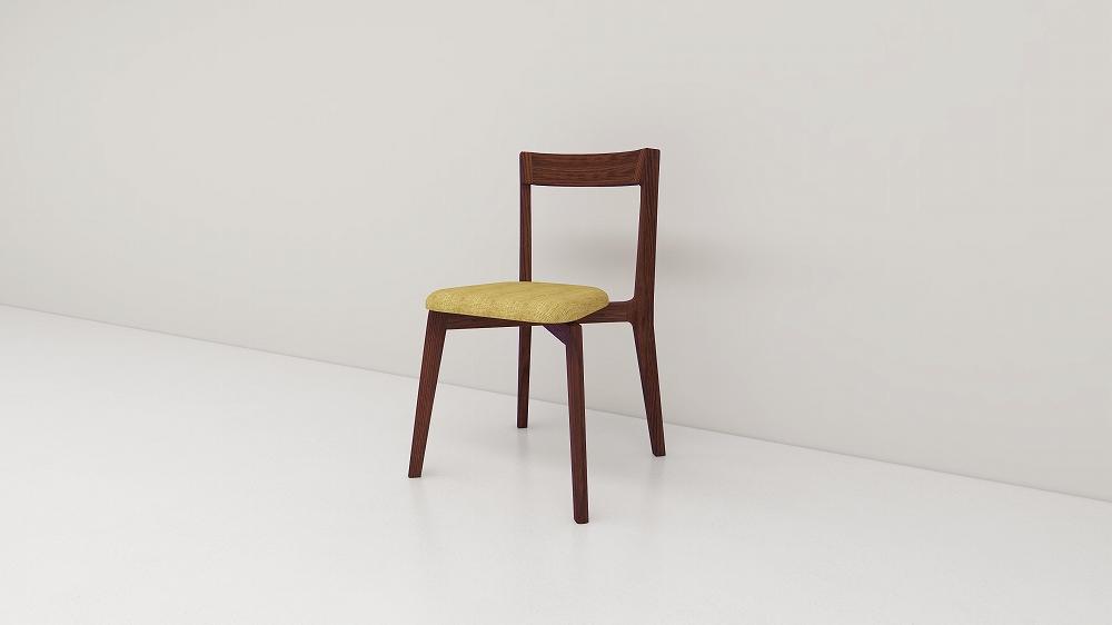 【開梱設置】高野木工 リアルトチェア ウォルナット 生地：CHART3 モクランイエロー【10年保証】