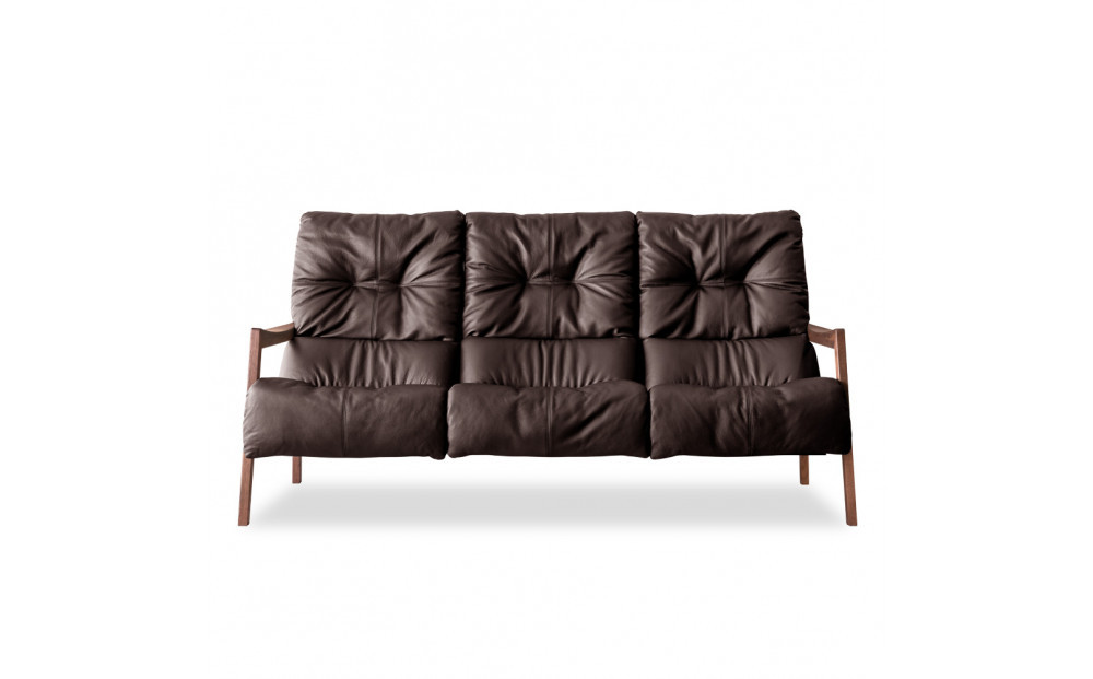 【開梱設置】MARUSHO モルビド 本革 3人掛けソファ ダークブラウン ハイバック 無垢 ソファ 3P 3人掛け ソファー デザイナーズ 和モダン 牛革 天然木 レザー 日本製 大川家具 丸庄 リビング 本革ソファ デザイナーズ おしゃれ