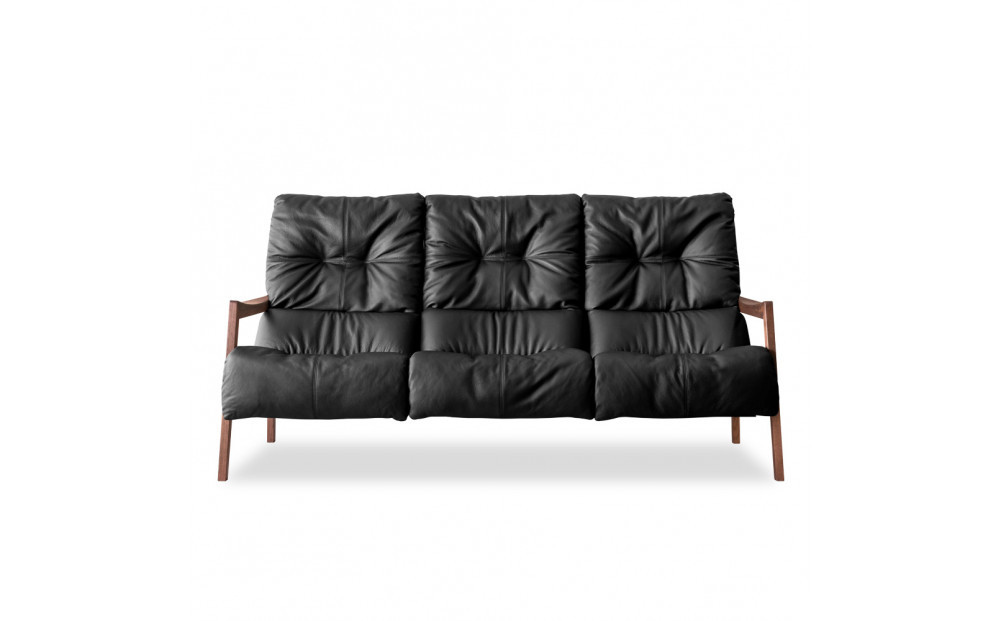 【開梱設置】MARUSHO モルビド 本革 3人掛けソファ ブラック ハイバック 無垢 ソファ 3P 3人掛け ソファー デザイナーズ 和モダン 牛革 天然木 レザー 日本製 大川家具 丸庄 リビング 本革ソファ デザイナーズ おしゃれ