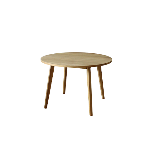 【開梱設置】高野木工 プレーン ラウンドダイニングテーブル［単品］90cm ホワイトオーク【10年保証】