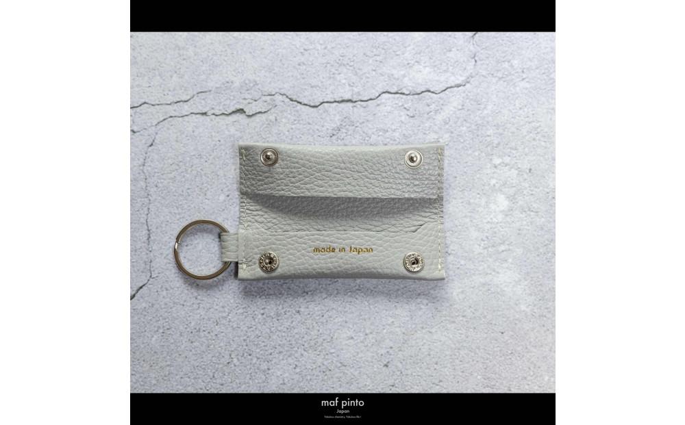 maf pinto (マフ ピント) キーリング キーホルダー 小銭入れ付き ミニ財布 ライトグレー ADRIA LINE レザー 本革 日本製