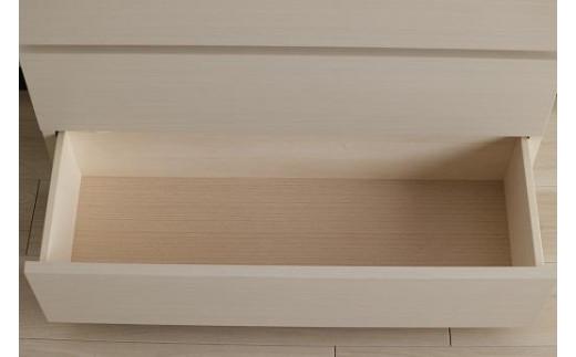 【洗面所などの限られた空間に便利】薄型チェスト 75cm幅4段 (ナチュラル木目)