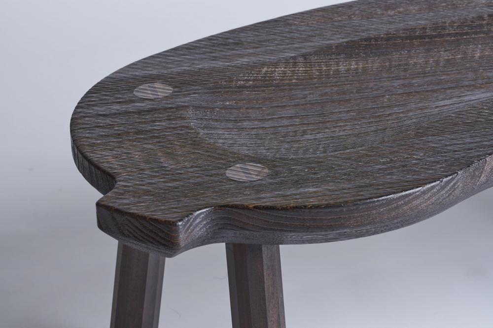 ≪大川の匠≫ 焼桐ナスビベンチ（羊毛桐材）大川家具