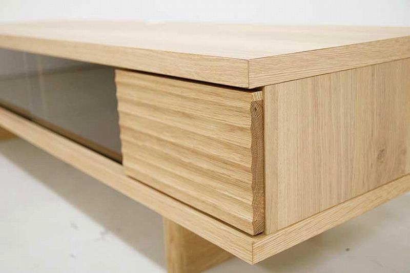 テレビ台 テレビボード 幅200 ホワイトオーク 無垢材 引き出し 収納 デッキ収納 TV台 ローボード 脚付き 大川家具 丸田木工 リード