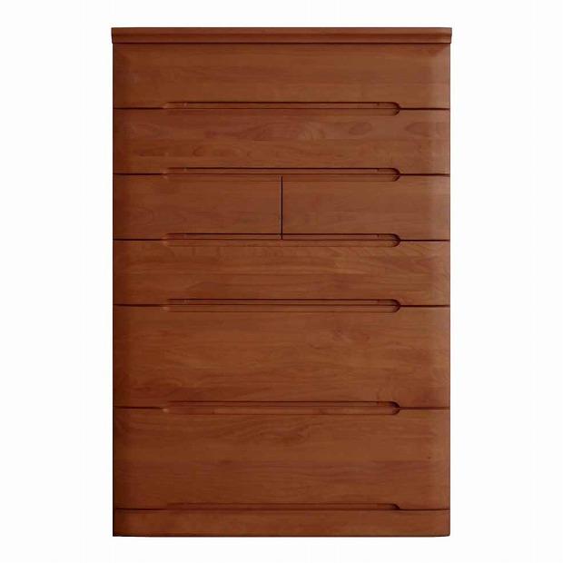 チェスト タンス 幅88 6段 奥行44 ニレ材 ブラウン色 プラム 桐たんす 箪笥 婚礼家具 衣類収納 大川家具【丸田木工】