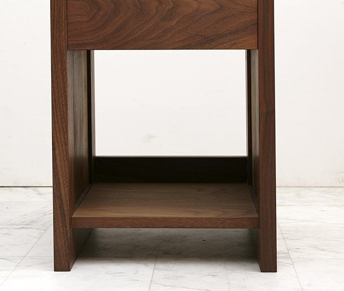 大川家具 ジール 36cm ナイトテーブル サイドテーブル 天然木ウォールナット 野中木工所