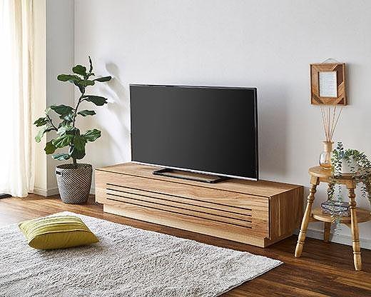 【開梱設置】テレビ台 ルーチェ 無垢 オーク 幅154-204cm TV テレビボード TV台 TVボード ローボード 家具
