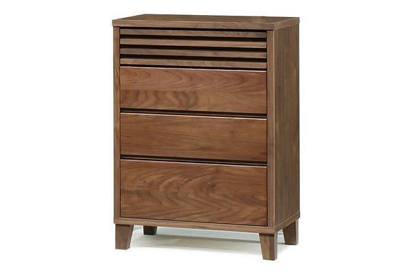 【幅62 奥行45 高さ88.5】バジル62-4ローチェスト（ウォールナット）