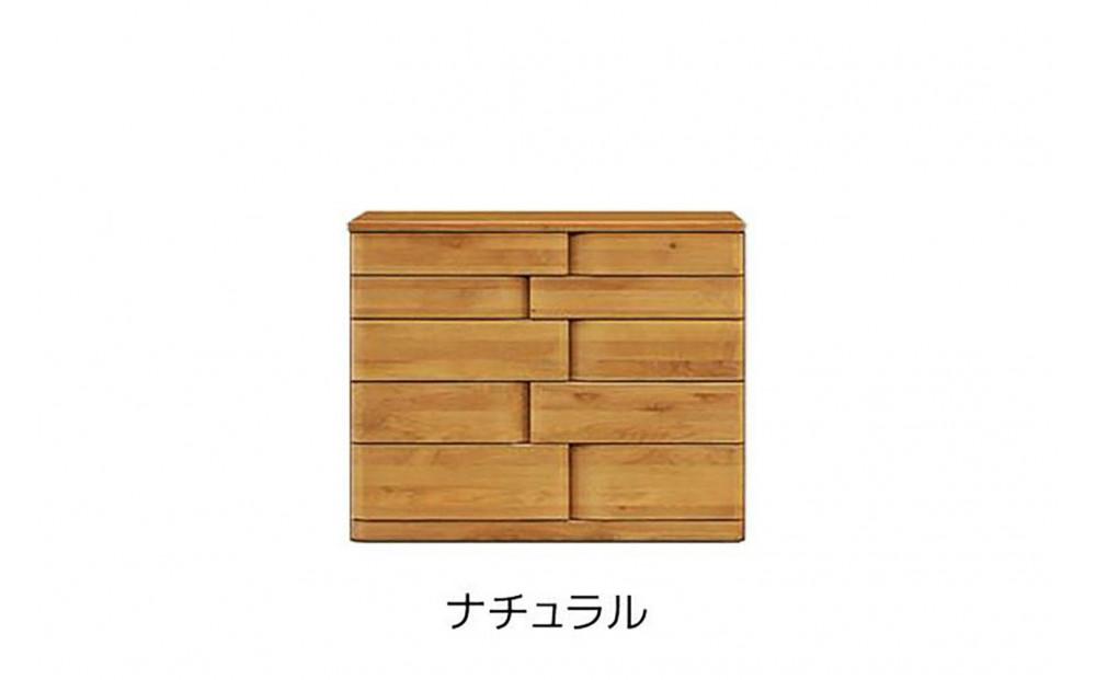 取っ手が変わったアルダー材105-5段ハイチェスト ハート(ナチュラル)