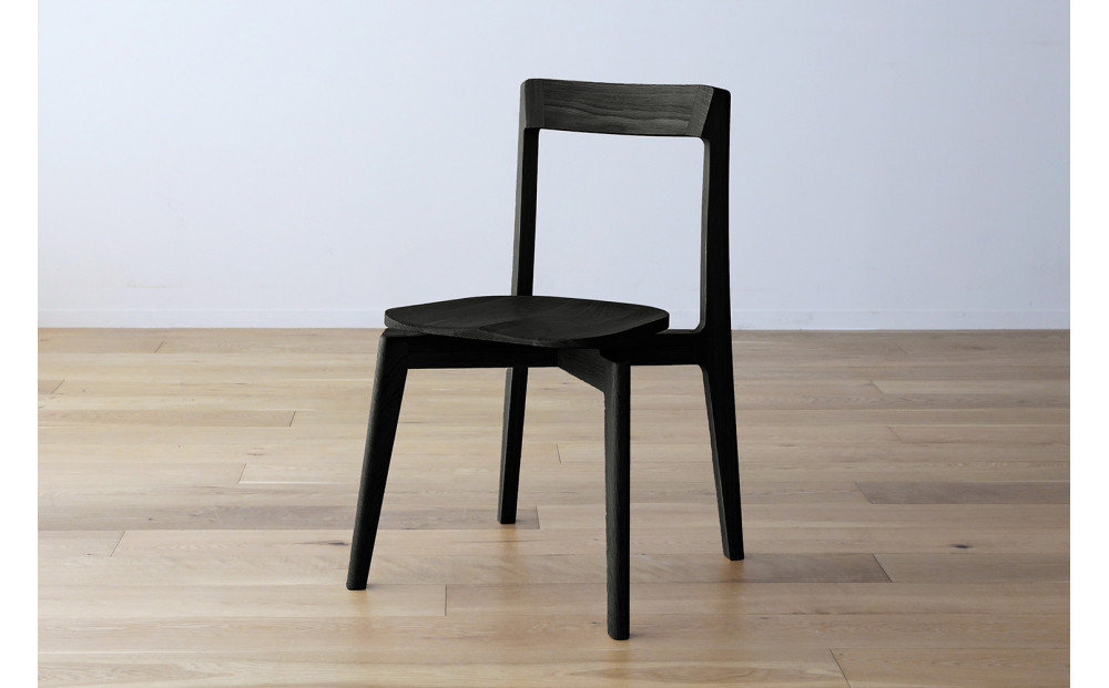 【開梱設置】高野木工 RIALTO CHAIR リアルト チェア オーク(黒塗装) 板座 【10年保証】