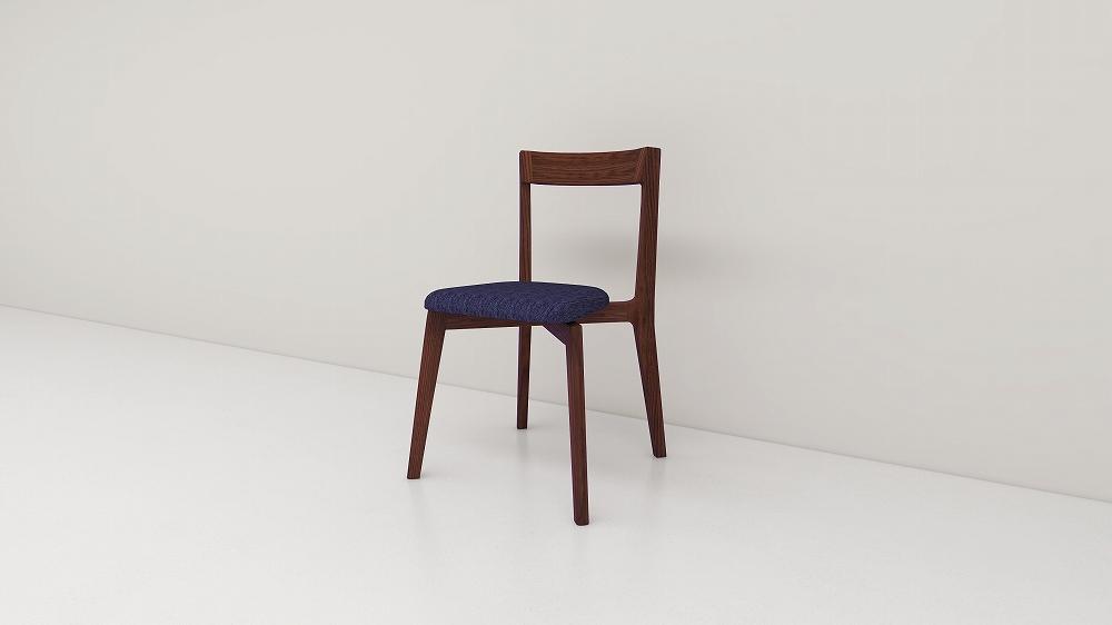【開梱設置】高野木工 リアルトチェア ウォルナット 生地：CHART6ダークブルー【10年保証】