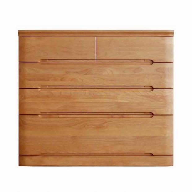 チェスト タンス 幅102 4段 奥行44 アルダー材 ナチュラル色 プラム 桐たんす 箪笥 婚礼家具 衣類収納 大川家具【丸田木工】