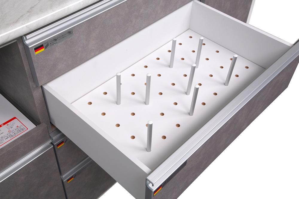 （ブラック木目）【開梱設置】 オッド キッチンボード 幅110cm 上置き付 耐震 引き戸 食器棚 オープンボード 完成品 カップボード ダイニングボード 110幅 大川家具