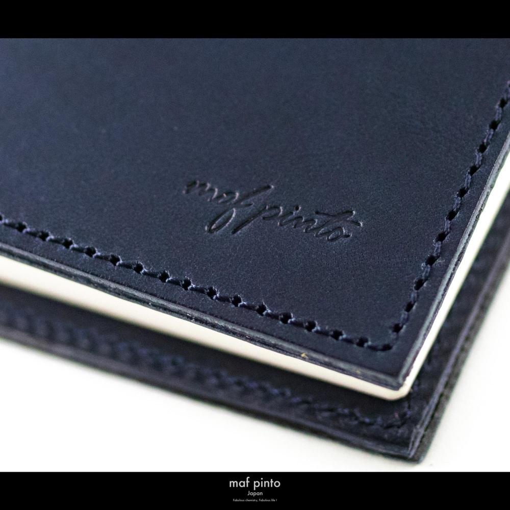 maf pinto (マフ ピント) レザー手帳カバー B6 ネイビー 本革 日本製